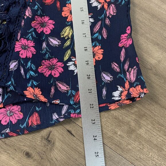 Wonder Nation Girls Youth Floral Open Front Top Size Large Sheer Cover Up Tassel - Picture 4 of 6